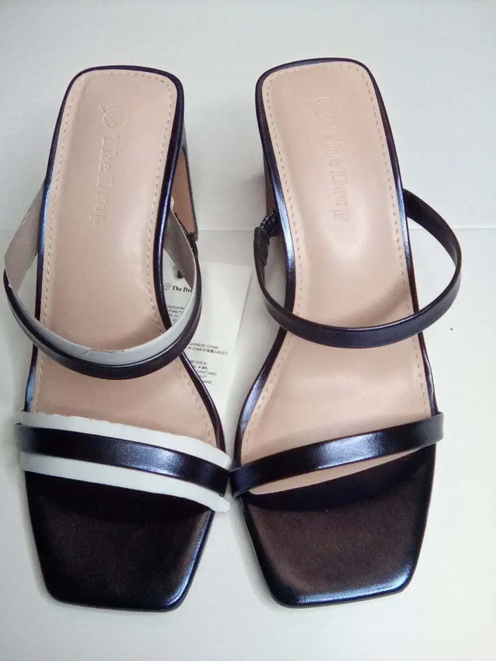 The Drop Avery Women's Strappy High Heel Metallic Navy Sandals Size 5